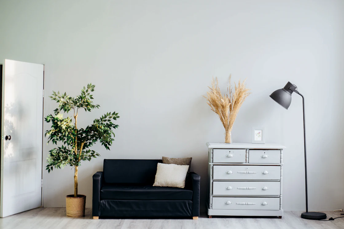 A calm, curated living space furnished from KelShi